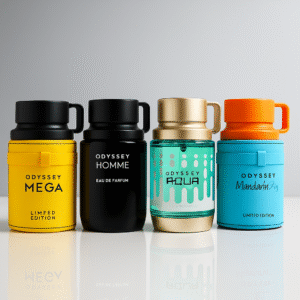 Pack decants "Lattafa Odyssey Collection" (4x5ml)+(2x2,5ml obsequio)<h5>Odyssey Mega</h5><h5>Odyssey Aqua</h5><h5>Odyssey Homme</h5><h5>Odyssey Mandarin Sky</h5>
