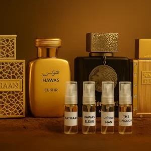Pack decants "Coleccion Royal Elixir" (4x5ml)+(2x2,5ml obsequio) <h5>Rayhaan Elixir</h5> <h5>Rasassi Hawas Elixir</h5> <h5>Armaf Club De Nuit Lionheart</h5> <h5>Lattafa The Kingdom</h5>