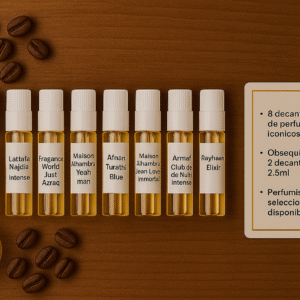 Kit Decants Introduccion (8x2,5ml) + (2x2,5ml obsequio)<h5>Odyssey Mandarin Sky-Lattafa Najdia Intense-Just Azraq Fragance World- Yeah man-Afnan Turathi Blue-Maison Alhambra Jean Lowe Inmortel-Armaf Club de Nuit Intense- Rayhaan Elixir</h5>
